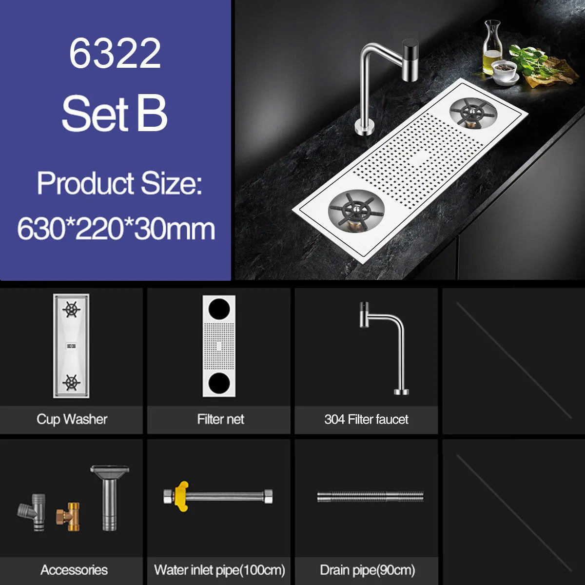Asras Cup Washer Bar Counter Sink 304 Stainless