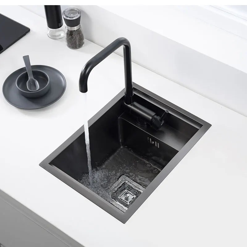 Black Sink Hidden Bowl Bar Small Size Sink