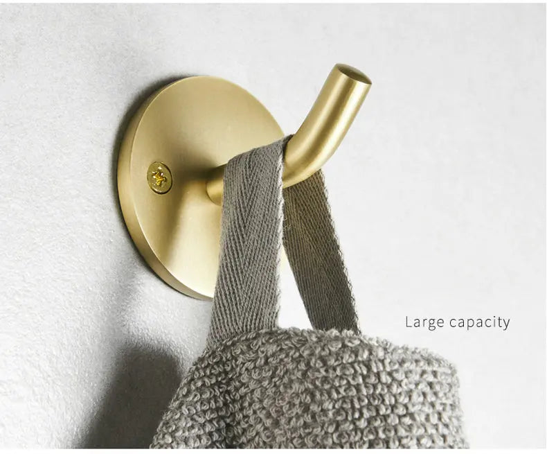 Brush Gold Stainless Steel Clothes Hook Wall Mounted