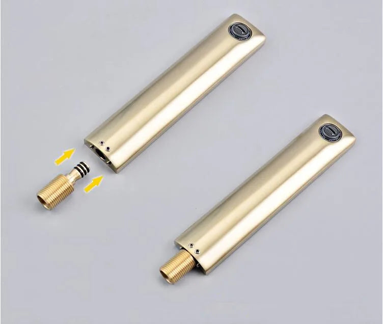 Brushed Gold Basin Faucet Concealed Bathroom Sink Faucet