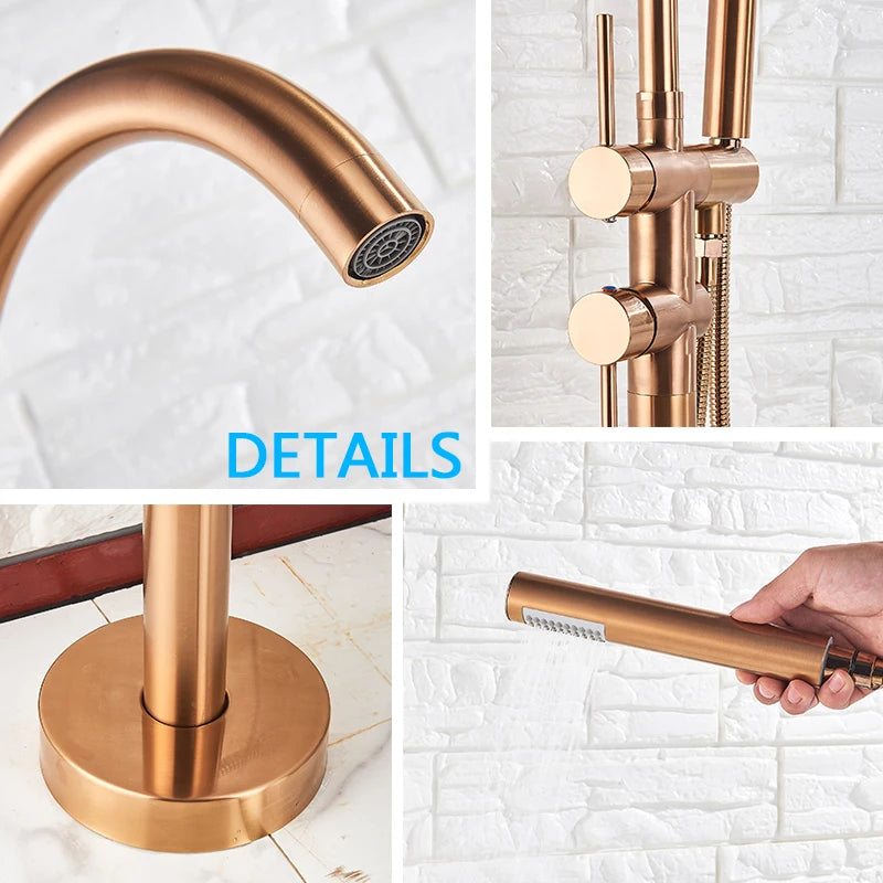 Rozin Black Floor Standing Bathtub Faucet Colors Standing