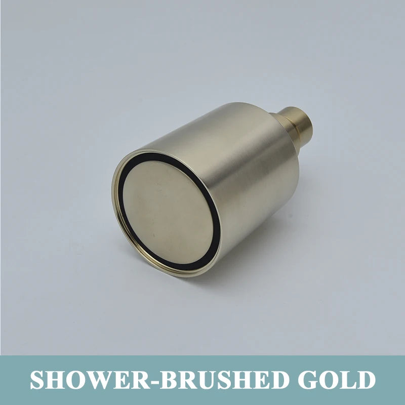 Brushed Gold Bathroom Shower Rainfall Shower Head Handle