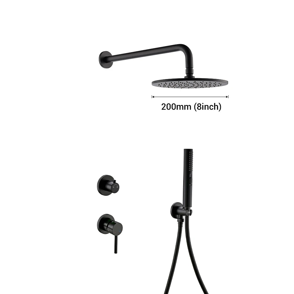 Bathroom Faucet Black Brass Built Installation Rain Shower