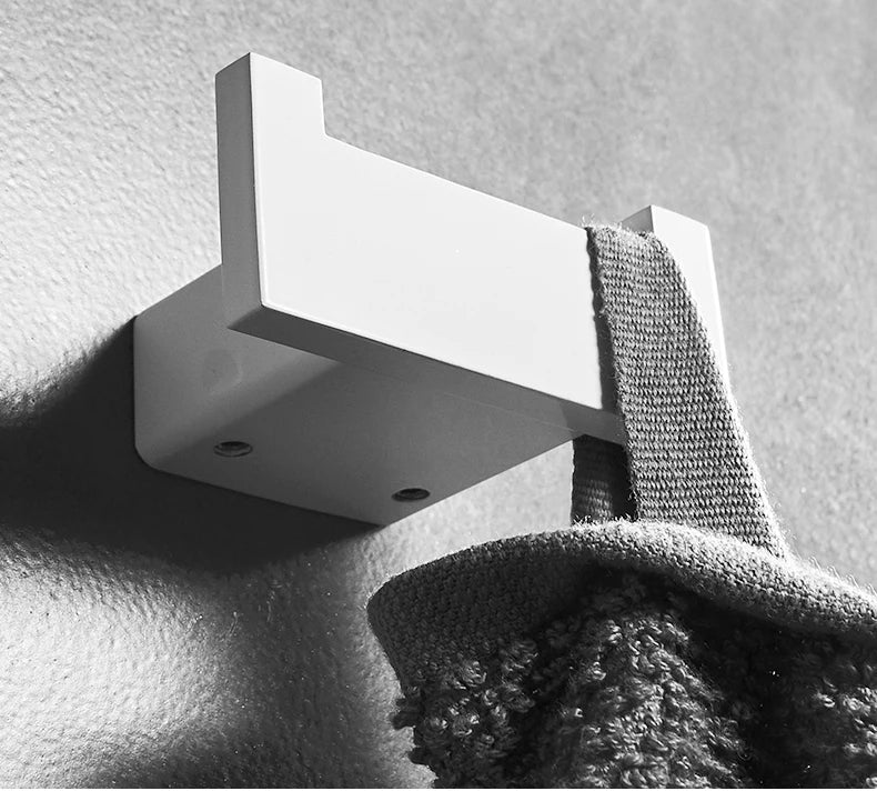 White Painted Stainless Steel Robe Hooks Wall Hang