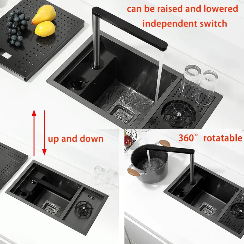 Hidden Black Sink Bowl Bar Small Size Sink