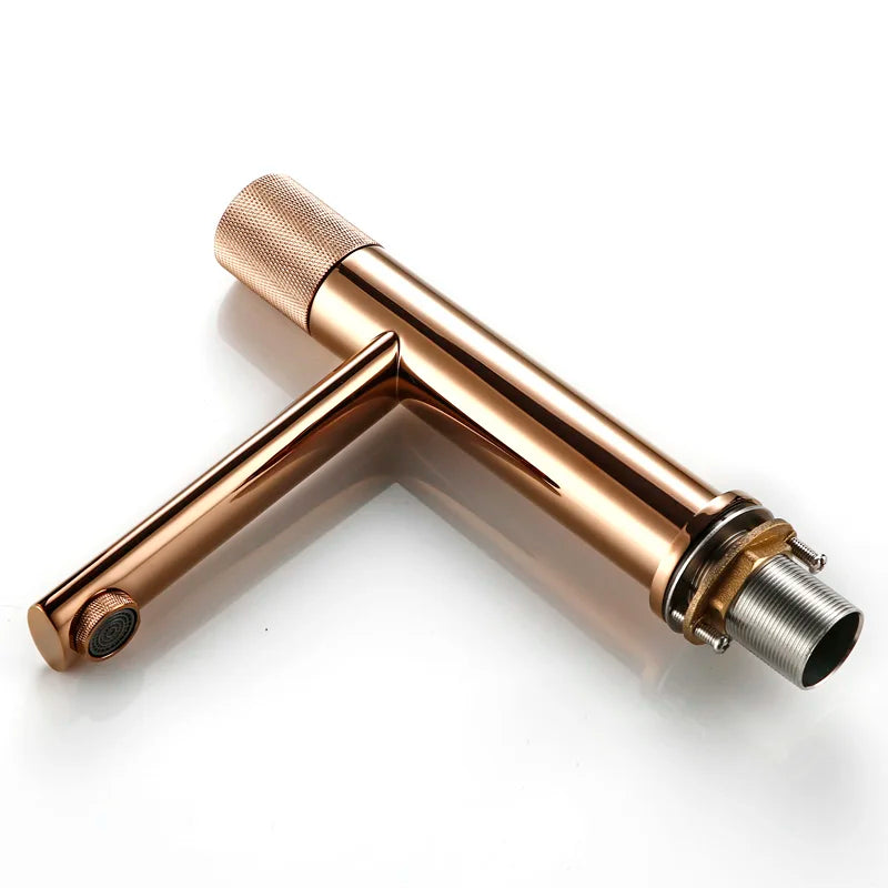 Brushed Rose Gold Bathroom Basin Faucet 100 Brass