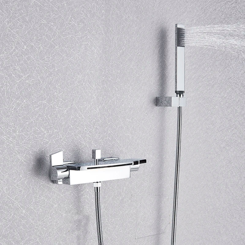 Myqualife Matte Black Bathroom Faucet Function Bathtub Facuet