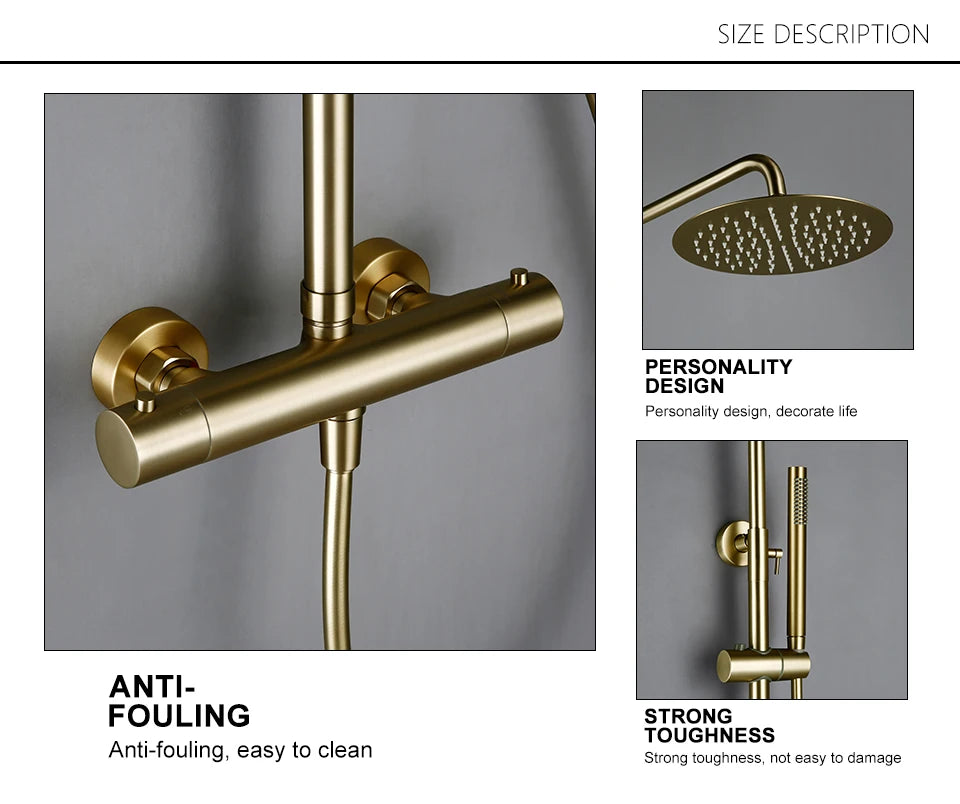 Thermostat Shower Mixer Valve Bathroom Thermostatic Faucet Wall