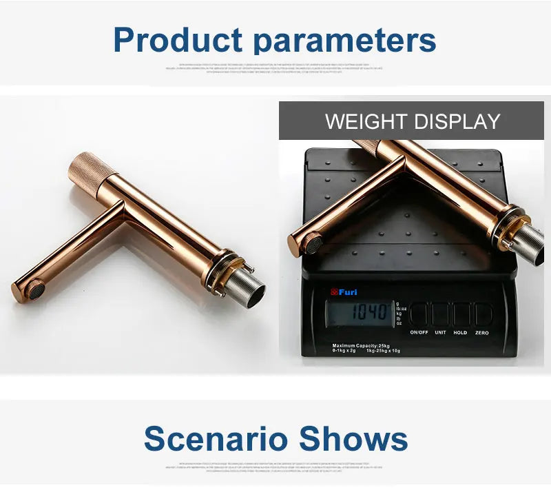 Brushed Rose Gold Bathroom Basin Faucet 100 Brass
