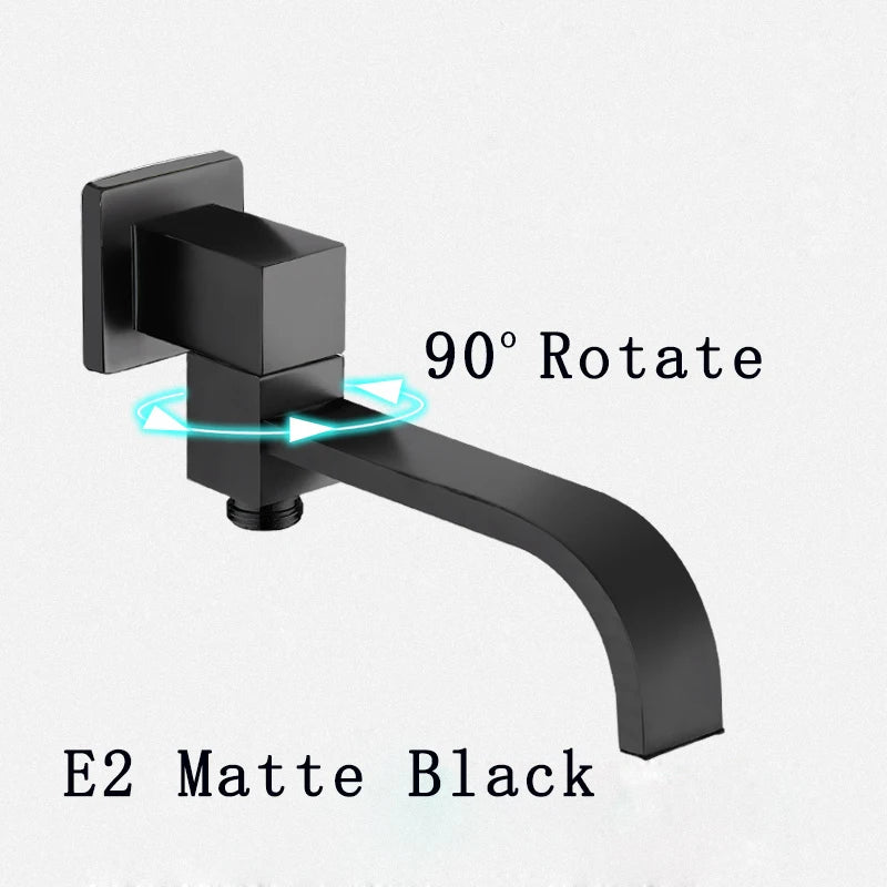 Becola Wall Mounted Faucet Spout Square Round Brass