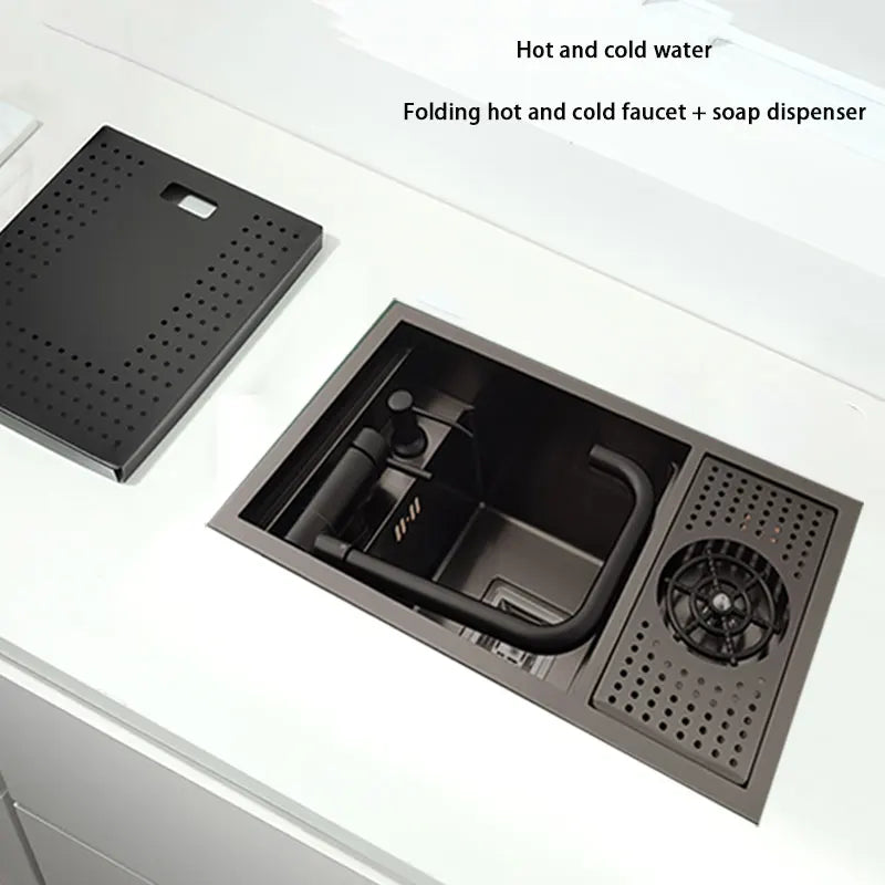 Hidden Black Sink Bowl Bar Small Size Sink