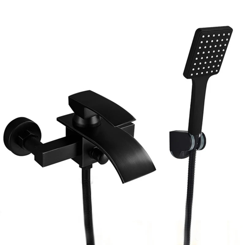 Myqualife Matte Black Bathroom Faucet Function Bathtub Facuet
