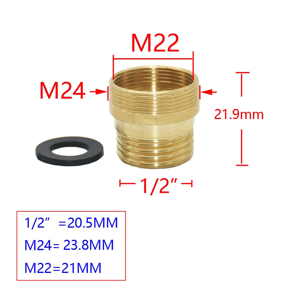 1pc Brass 1/2 Male To M22 M24 M20