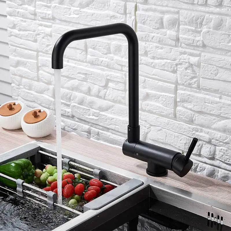 Brushed Gold Sink Faucet 360 Rotation Folding Faucet