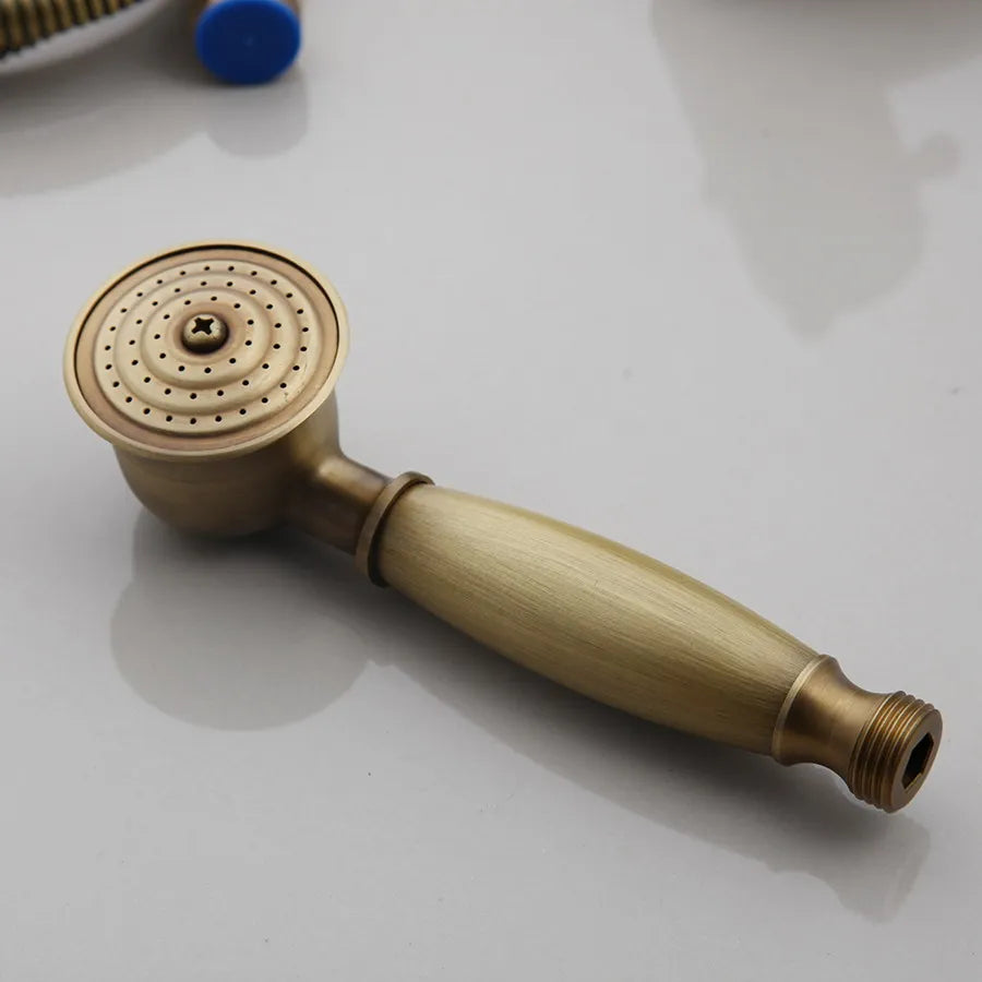 Antique Brass Bathroom Hand Shower Head Inch Round