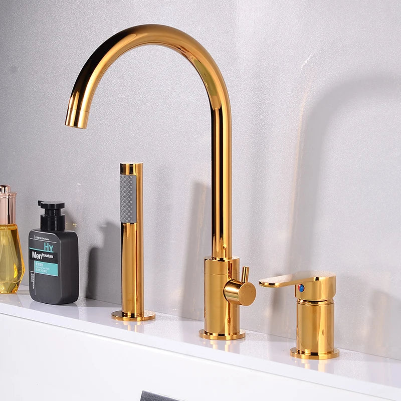 Ellen Bathtub Faucets Holes Black Cold Bath Shower