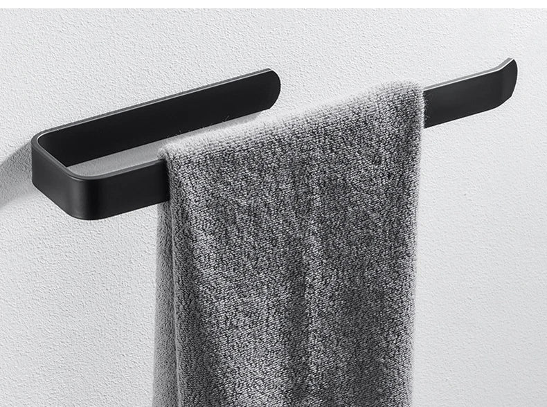 30-50cm Black Bath Towel Holder Bathroom Towel Rack