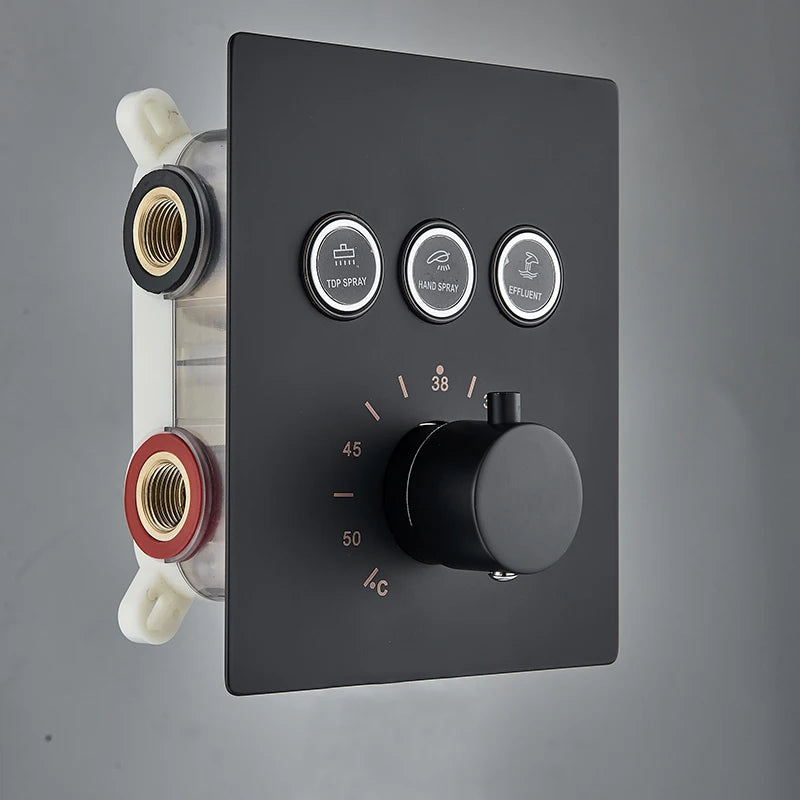 Chrome Thermostatic Shower Mixer Valve Shower Panel 2/3-Way