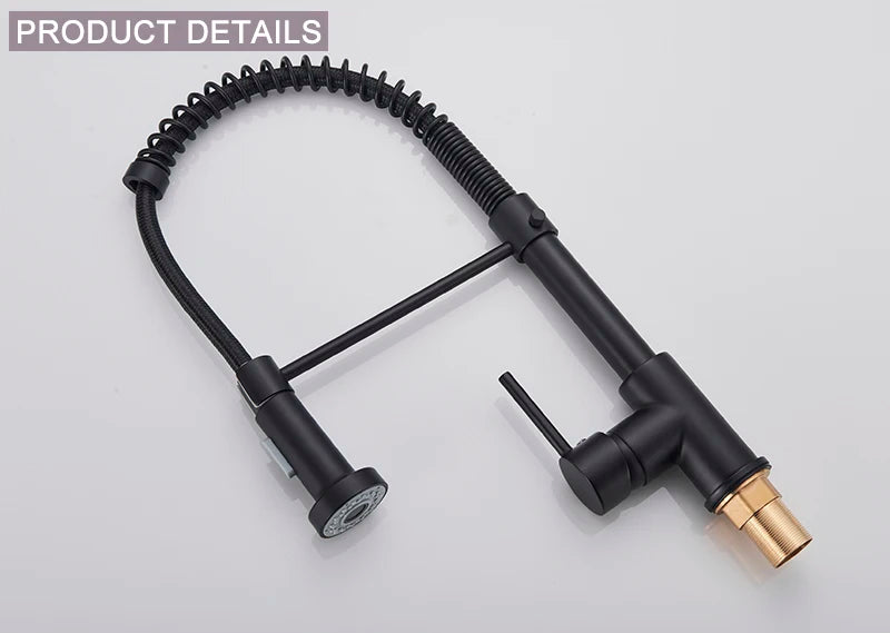 Brushed Gold Sink Faucet One Handle Spring Cold