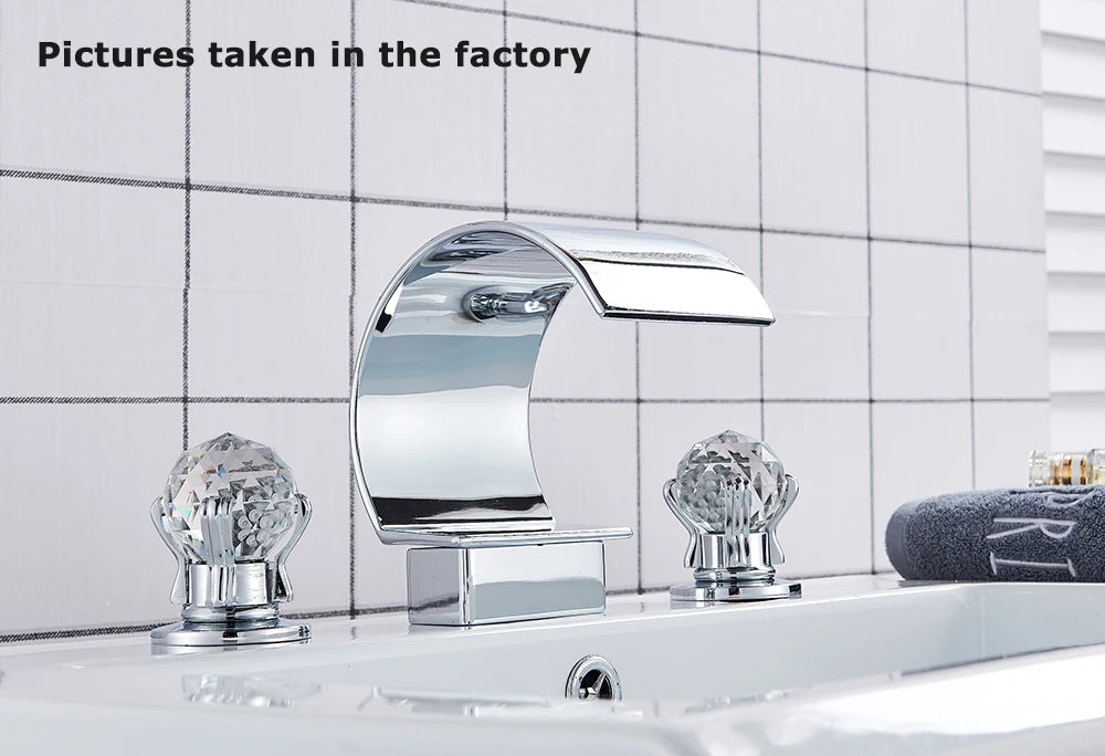 Wanmivezlo Waterfall Bathroom Basin Faucet Deck Mounted Cold