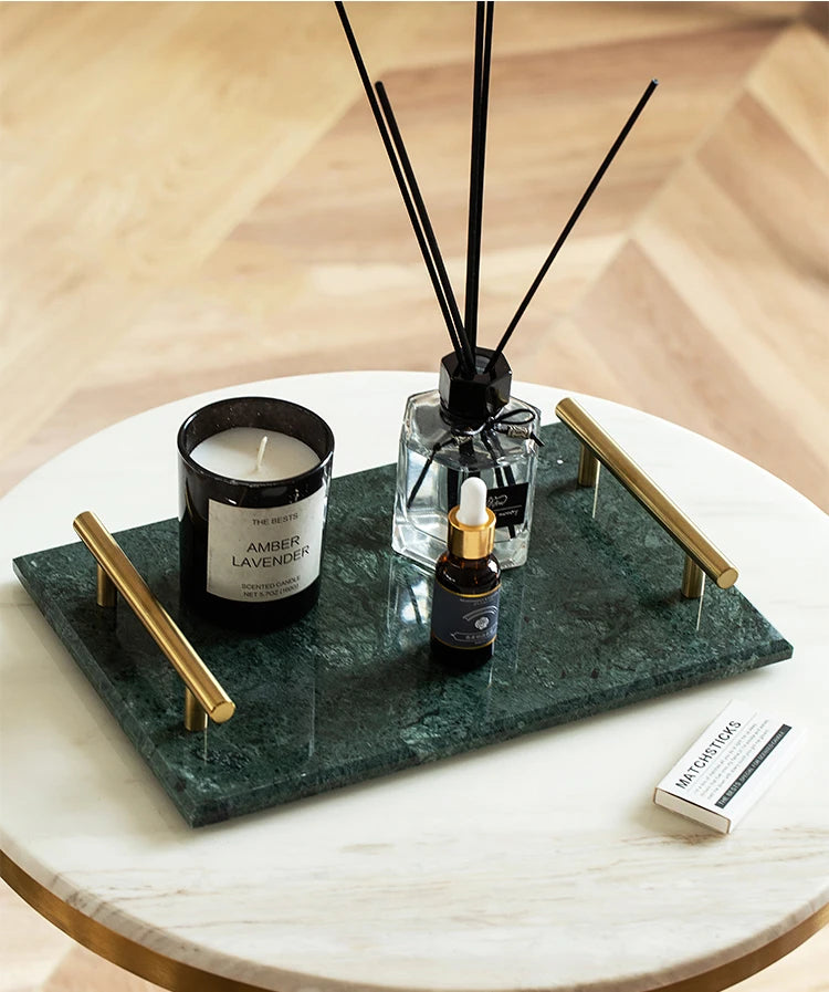 Real Natural Marble Tray Handle Luxury Rectangular Washbasin