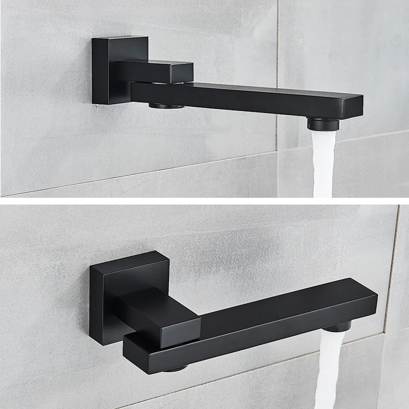 Black Shower Wall Mounted Shower Faucet Mixer 8/10/12/16