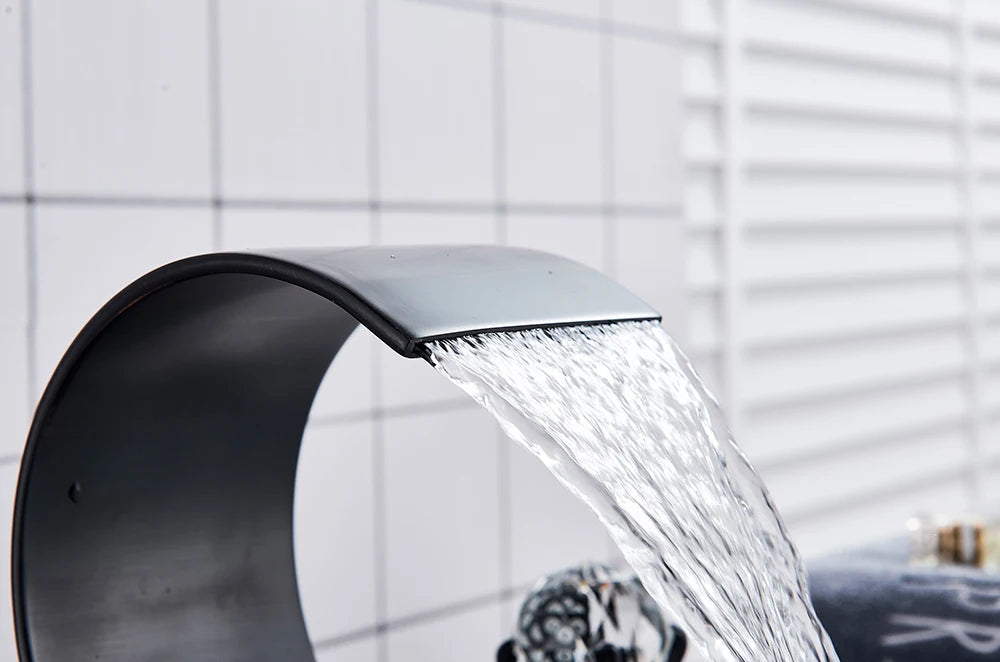 Wanmivezlo Waterfall Bathroom Basin Faucet Deck Mounted Cold