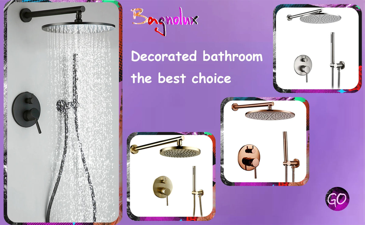 Bagnolux Shower Brass Drawing Concealed Wall Hanging Top
