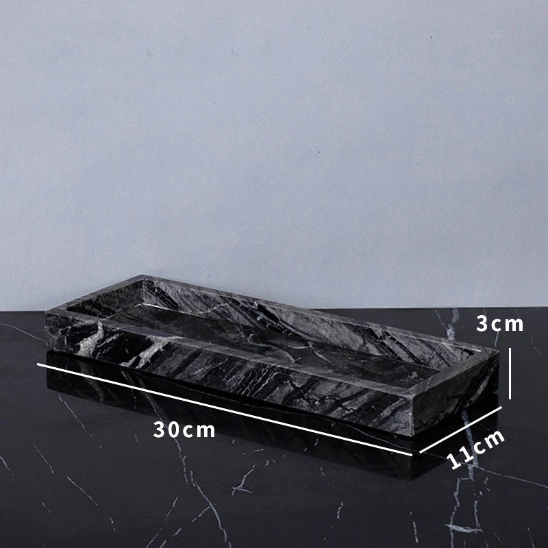 Real Natural Marble Tray Handle Luxury Rectangular Washbasin