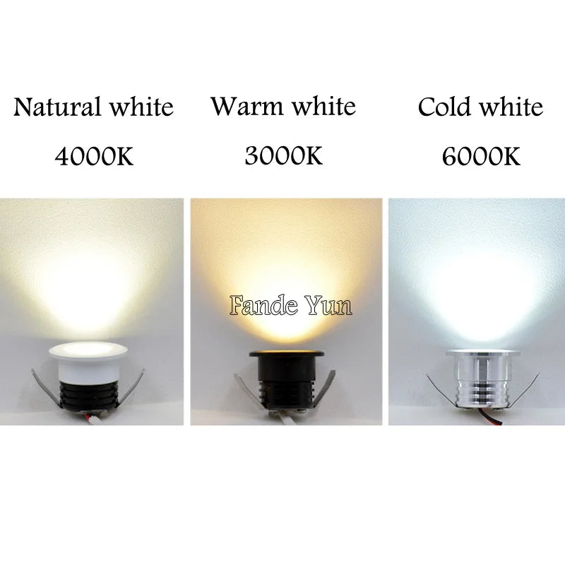 Dimmable Silvery/Black/White/Golden Mini Led Cob Downlights 3w