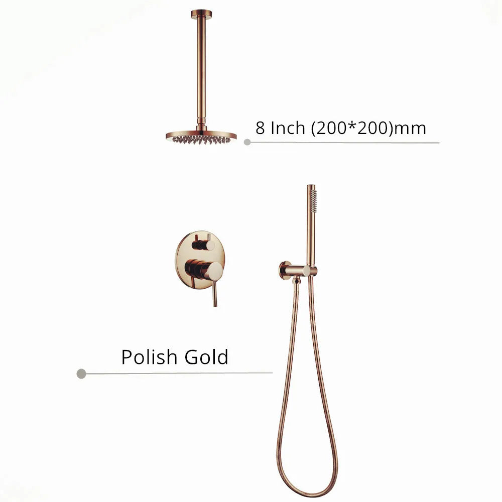 Black Shower System Bathroom Faucet Mixer Diverter Tap