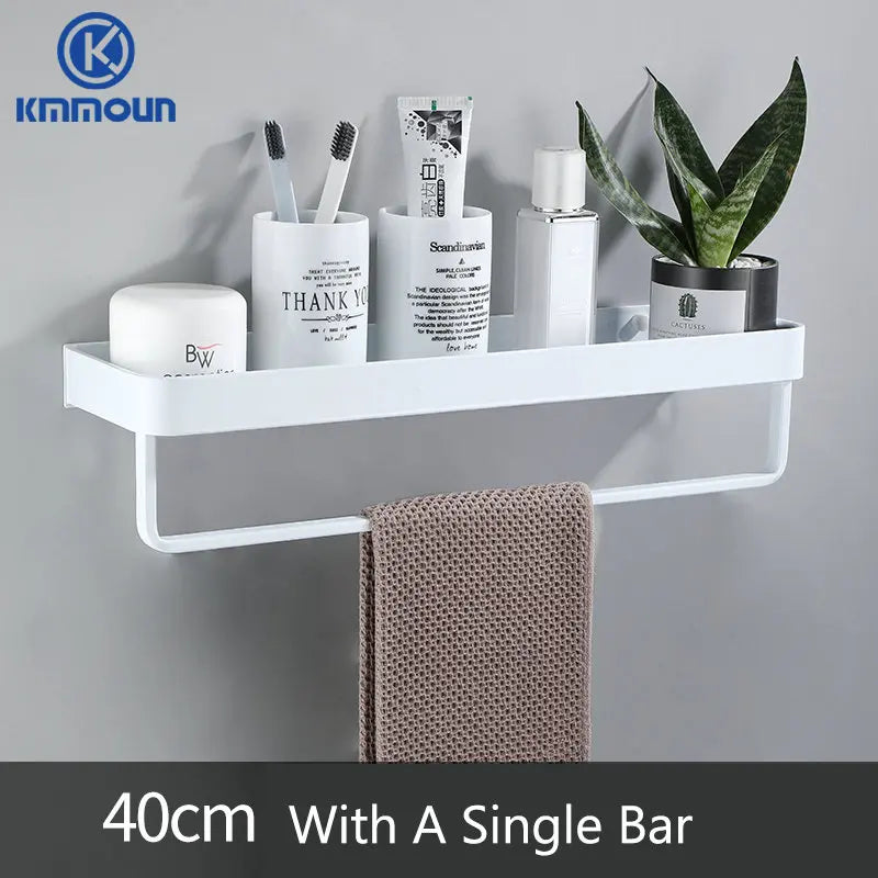 Black / White Bathroom Shelf Shampoo Holder Storage