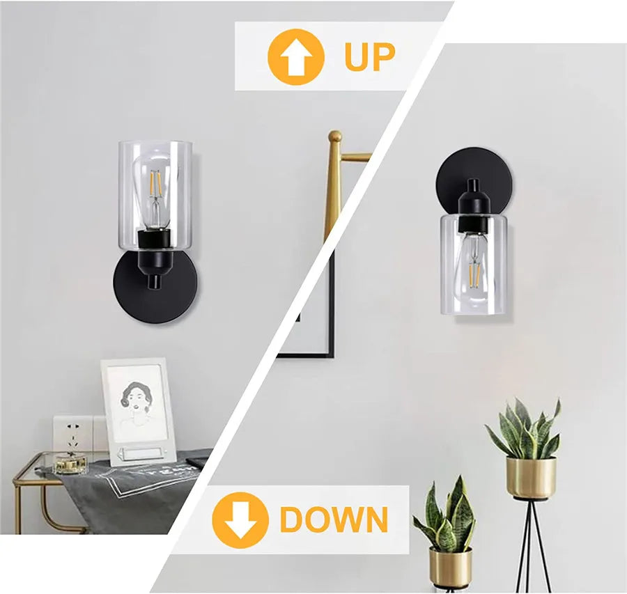 2-Light Bathroom Vanity Light Fixtures Vintage Industrial Metal