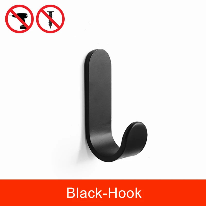 30-50cm Black Bath Towel Holder Bathroom Towel Rack
