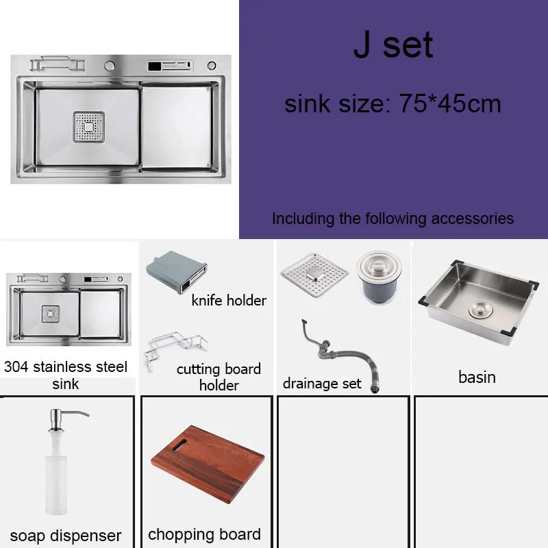 Black High Low Sink Sink Knife Holder Vegetable