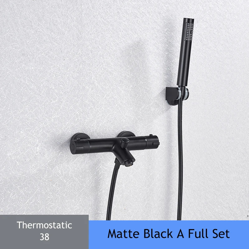 Chrome Thermostatic Shower Mixer Valve Wall Mounted Dual