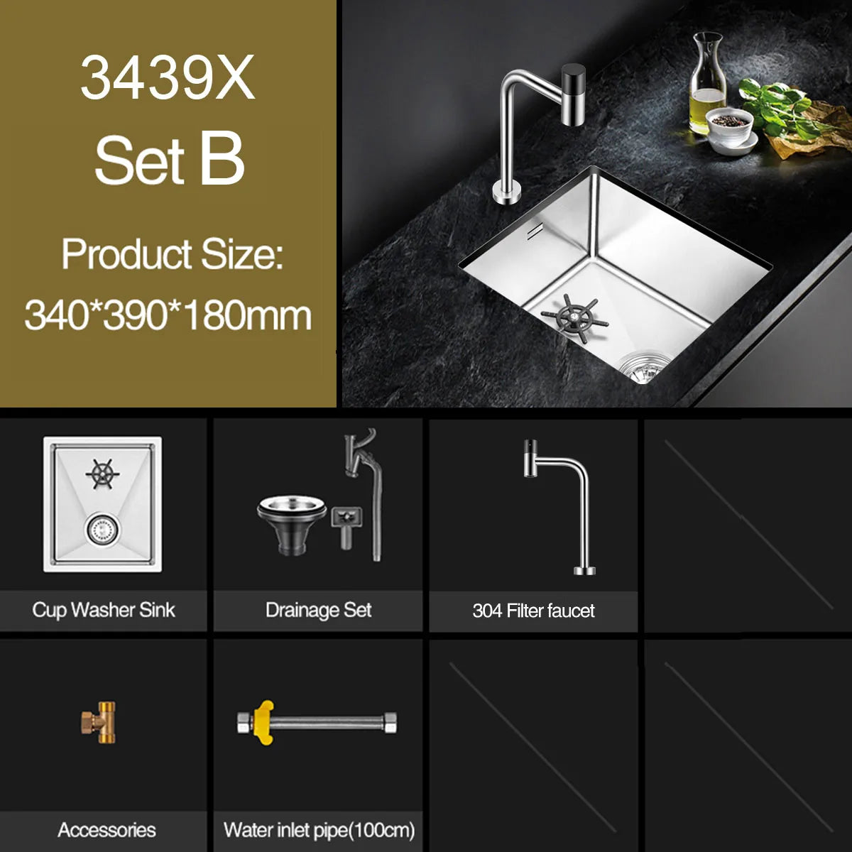 Asras Cup Washer Bar Counter Sink 304 Stainless