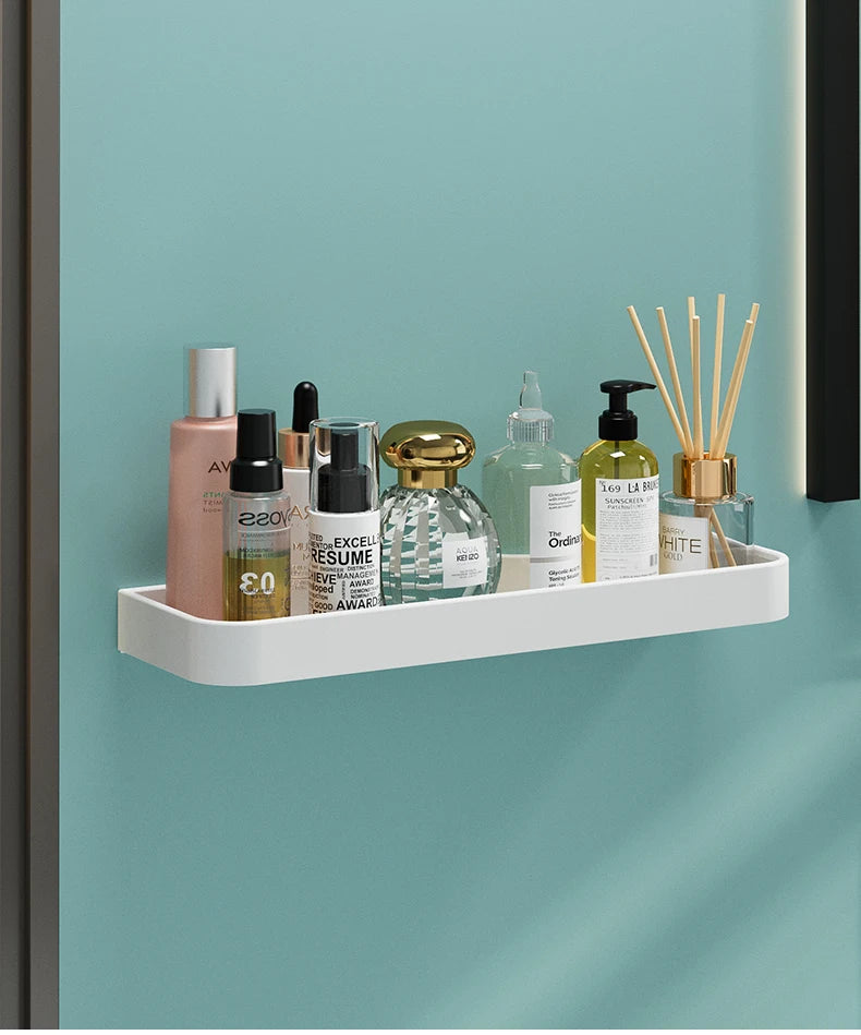 Black / White Bathroom Shelf Shampoo Holder Storage