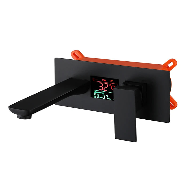 Digital Display Bathroom Basin Sink Faucet Wall Mounted