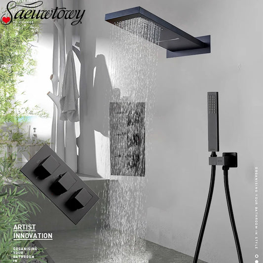 Thermostatic Shower Syste Waterfall Shower Faucet Concealed
