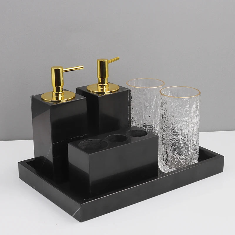Real Natural Marble Tray Handle Luxury Rectangular Washbasin