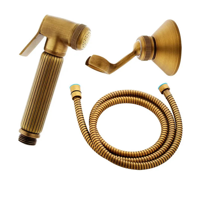 Antique Brass Handheld Bidet Spray Shower Copper Bidet