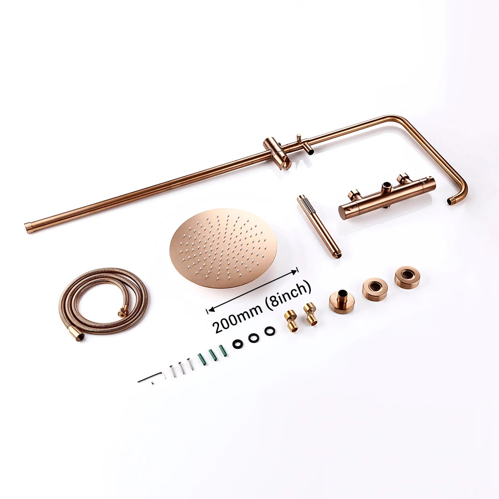 Thermostat Mixer Shower Wall Mount Bathroom Faucet Diverter