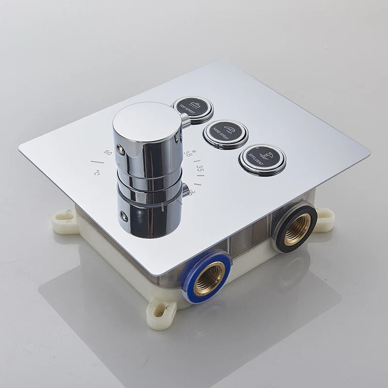 Chrome Thermostatic Shower Mixer Valve Shower Panel 2/3-Way