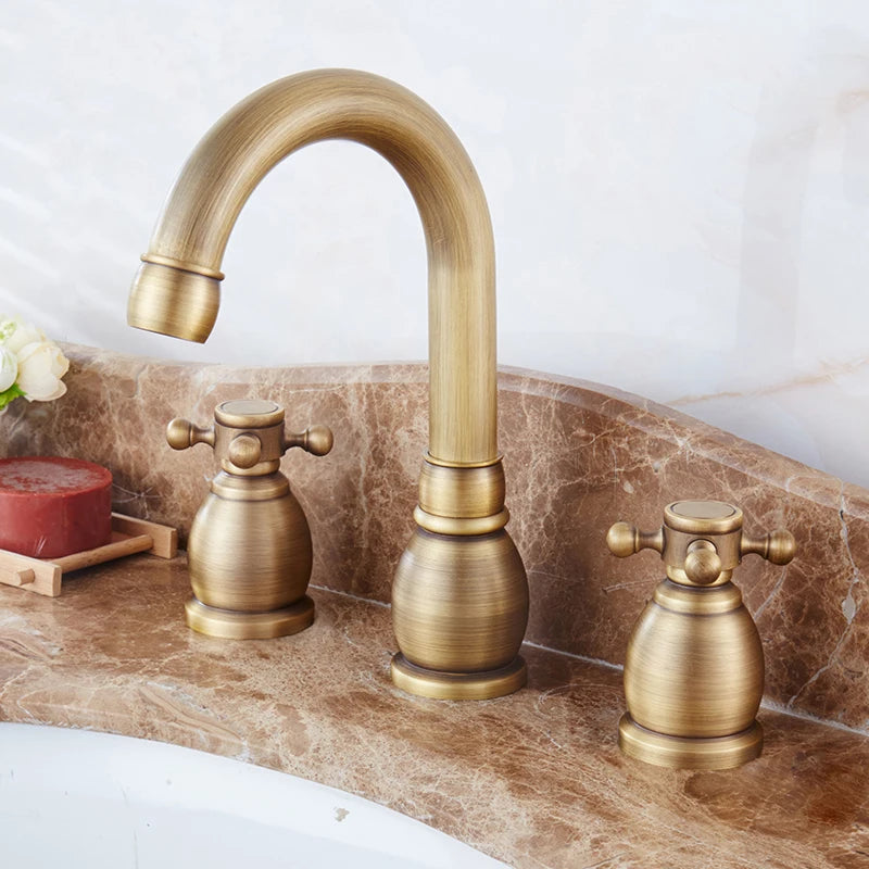Ellen Antique Bronze Bath Sink Faucet Double Handle