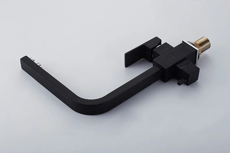 Contemporary Brass Matte Black Square 3-Way Purified Sink