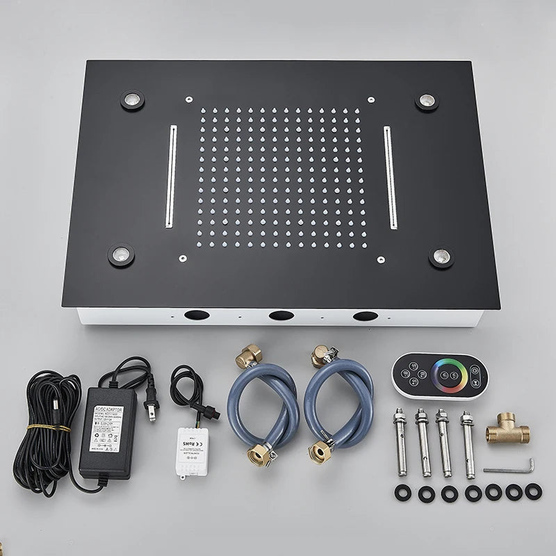 Ceiling Led Rainfal Shower Head Smart Remote Control