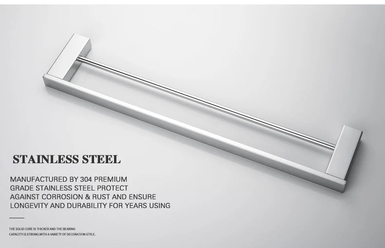 Stainless Steel Bathroom Wall Shelf Towel Bar Rack