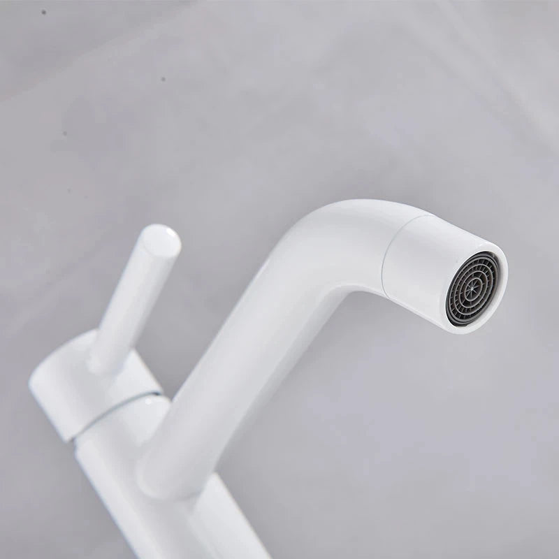 Tall Basin Sink Faucet Slim Black Chrome Bathroom