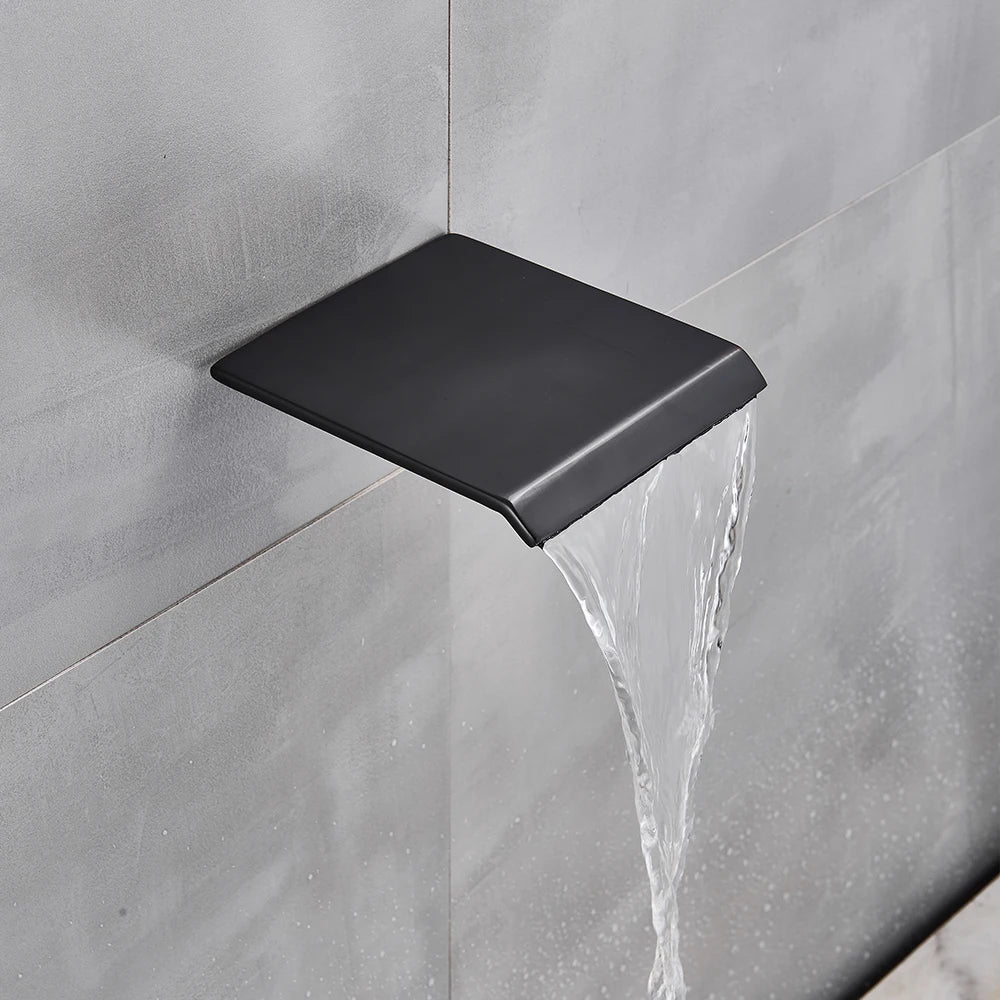 Black Shower Faucets Wall Mounted Rainfall Shower System